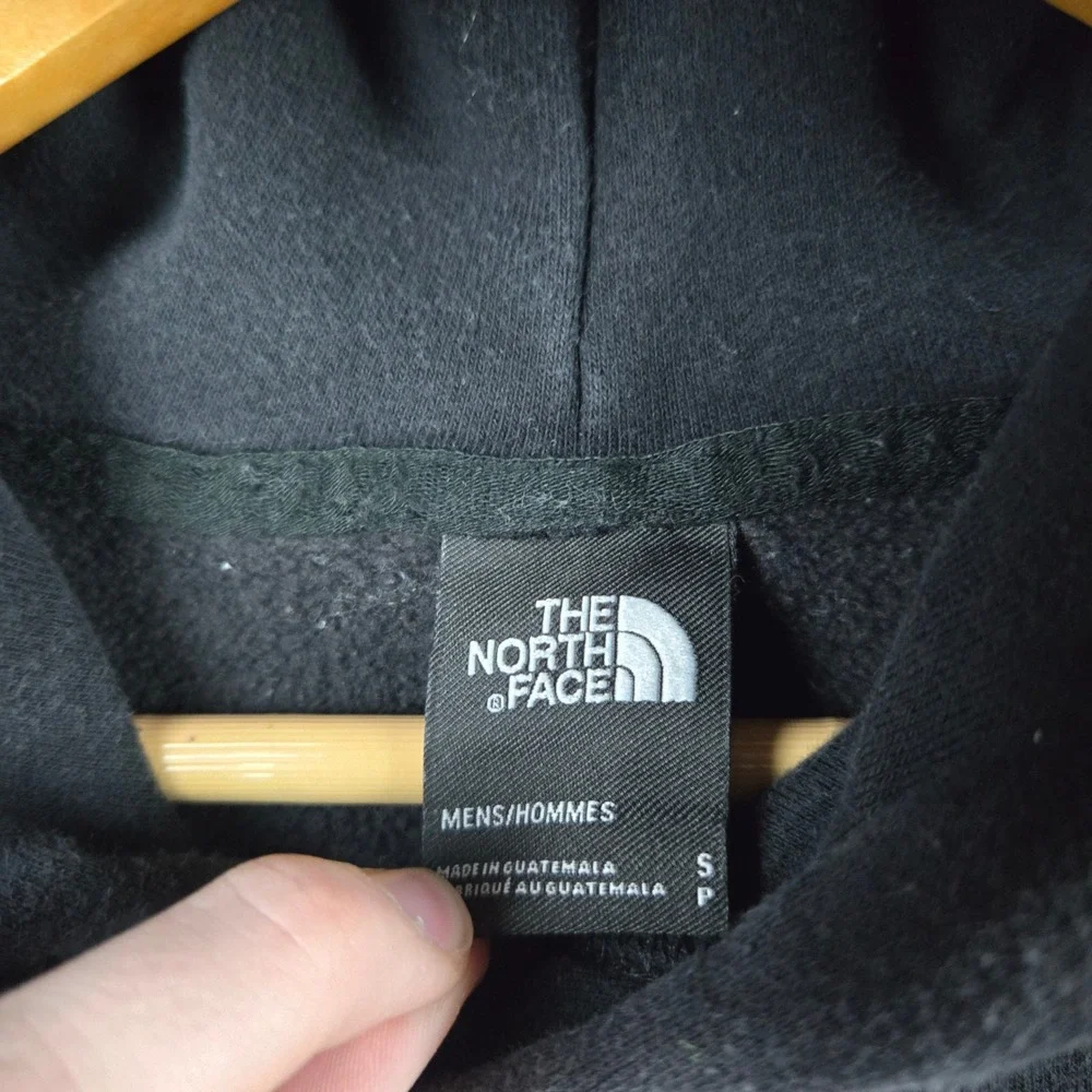 The North Face Hoodie Mens Small Black Big Logo Pullover Sweatshirt Activewear